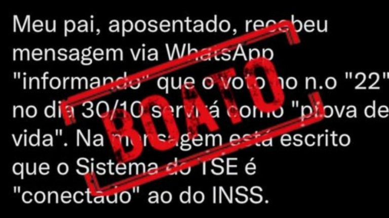 TSE nega que votar 22 sirva como prova de vida do  INSS