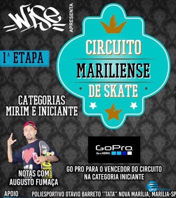 Circuito de Skate vai dar Go Pro a vencedor em Marliia