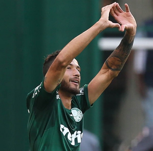 Leandro Pereira comemora o gol do Palmeiras – Cesar Greco/Ag Palmeiras