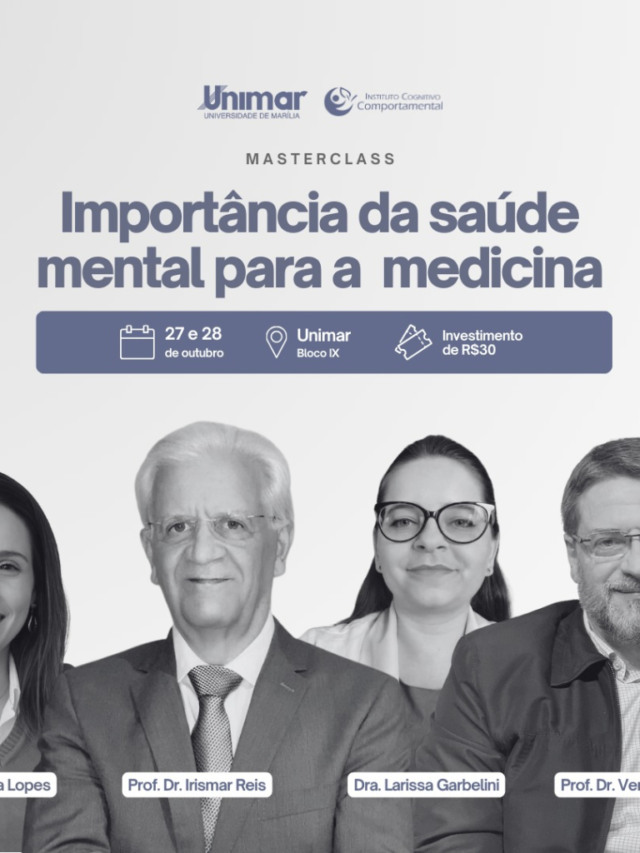 Unimar promove masterclass de saúde mental para médicos e estudantes de Medicina