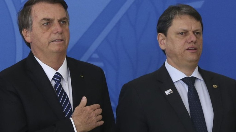 José Cruz/Agência Brasil Bolsonaro e Tarcísio