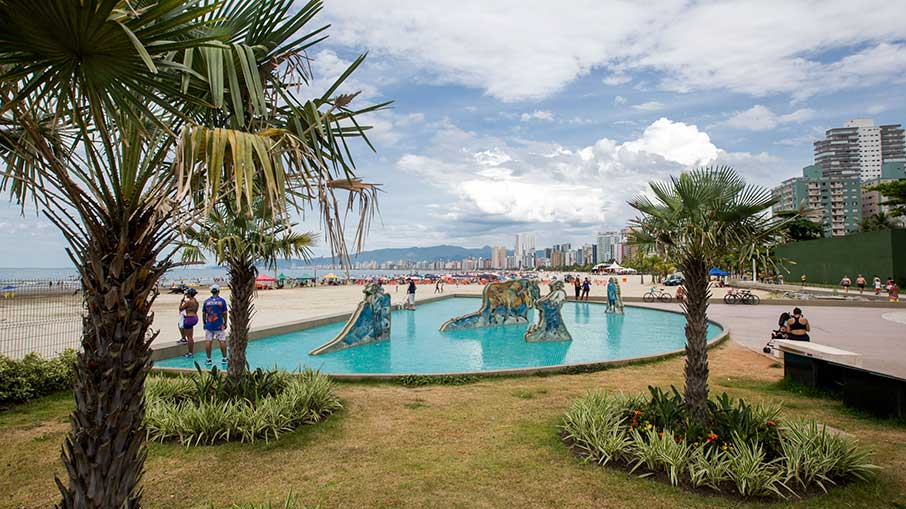 Praça Duque de Caxias, em Praia Grande, litoral de São Paulo. Foto: Divulgação/PMPG 19.12.2022