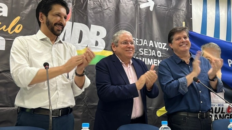 Divulgação Ricardo Nunes, Paulo Frange e Baleia Rossi