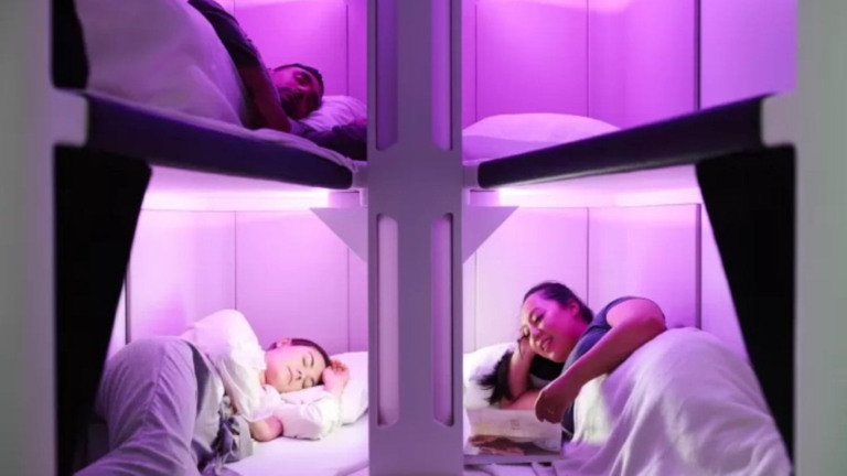 Divulgação “Skynest” da Air New Zealand