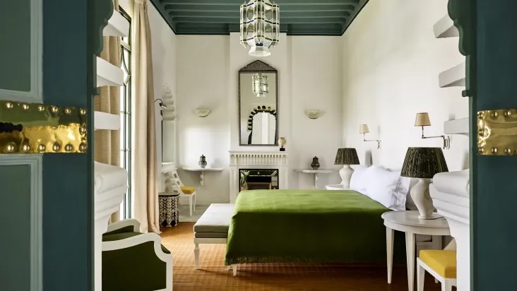 Quarto da Villa Mabrouka, casa que foi de Yves Saint Laurrent no Marrocos. Foto: Andrew Montgomery