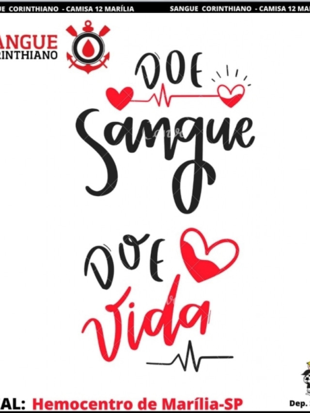 Campanha Sangue Corintiano incentiva doações neste sábado em Marília