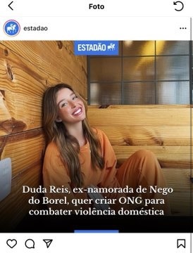Duda Reis detona publicação que a chamou de "Ex-Nego do Borel"