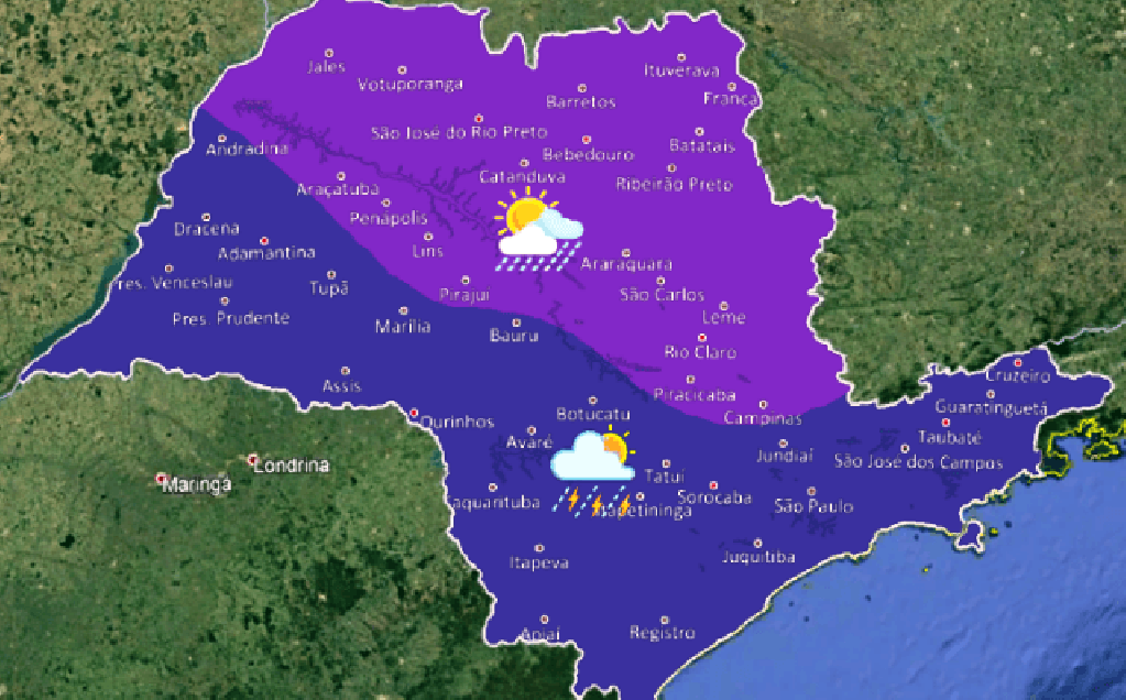 Semana deve ter chuva e termina com forte onda de frio em Marília e região