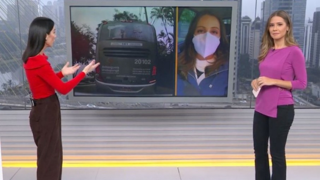 Repórter da Globo entra ao vivo em telejornal após acidente com ônibus