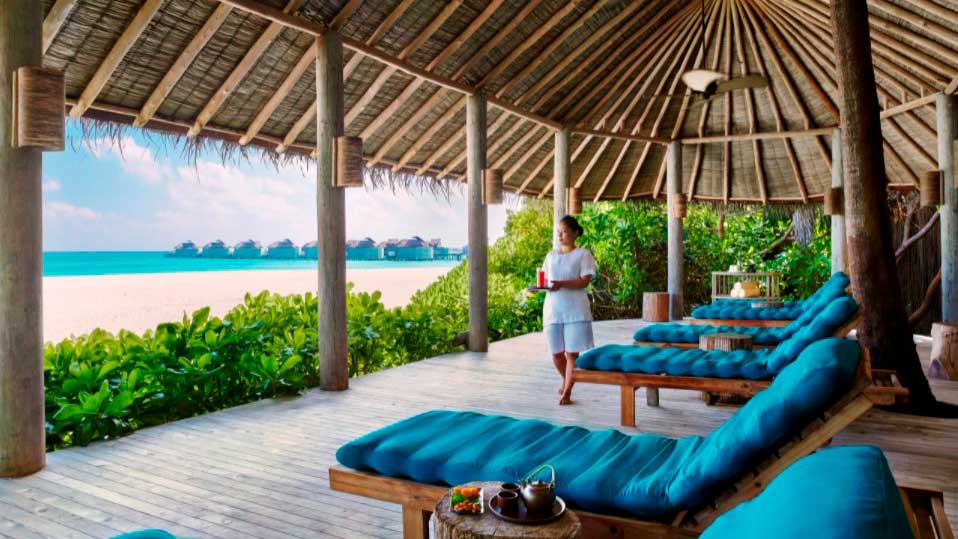 O Six Senses Laamu é um resort de luxo nas Ilhas Maldivas. Foto: Divulgação/Site oficial 23.12-2022