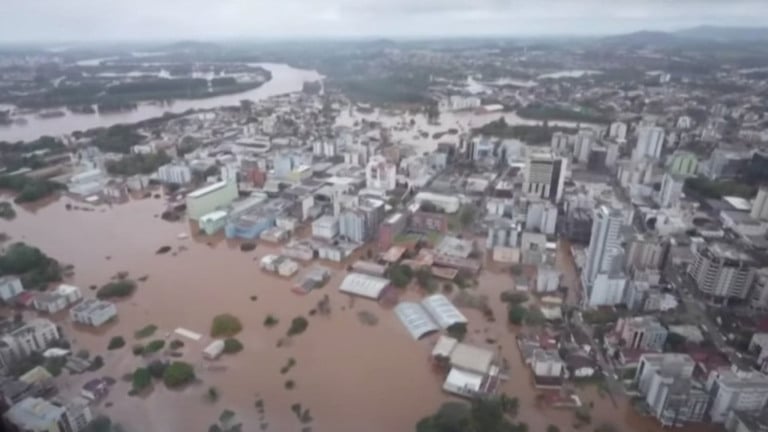 Reprodução / CNN Brasil – 06.09.2023 Ciclone no Sul provocou cheia de rios, que levou a enchentes em diversos municípios do Rio Grande do Sul