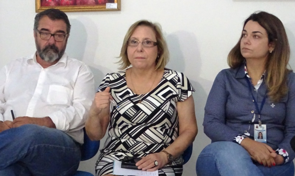 Lupércio Garrido, Kátia Santana e Alessandra Arrigonbi, da Secretaria de Saúde