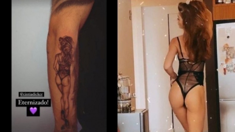Cíntia Dicker conta inspiração de tatuagem de Pedro Scooby