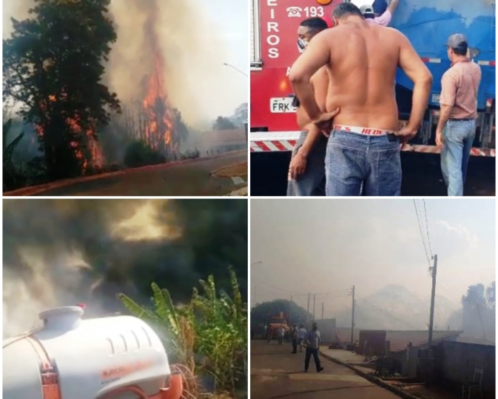 Queimada atinge área de residências e mobiliza força de combate em Oriente – vídeos e fotos