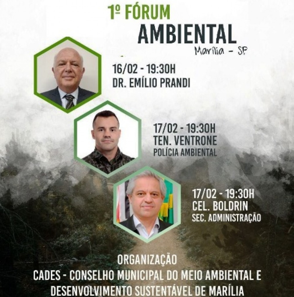 Conselho promove primeiro fórum ambiental online em MarÃlia; faça inscrição Conselho promove primeiro fórum ambiental online em MarÃlia; faça inscrição