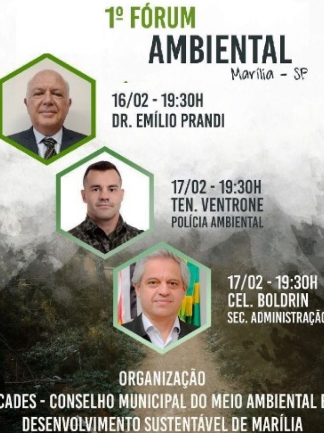Conselho promove primeiro fórum ambiental online em Marília; faça inscrição