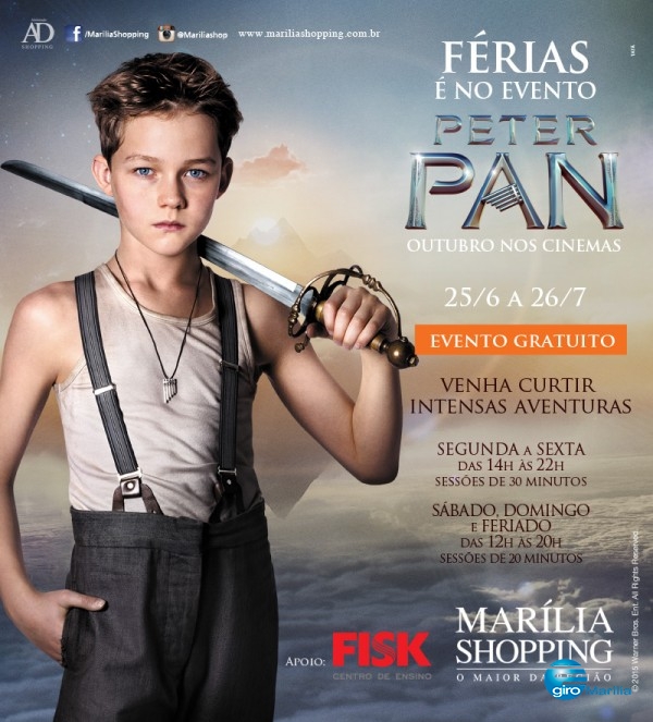 Férias terão Peter Pan e a Terra do Nunca no Shopping