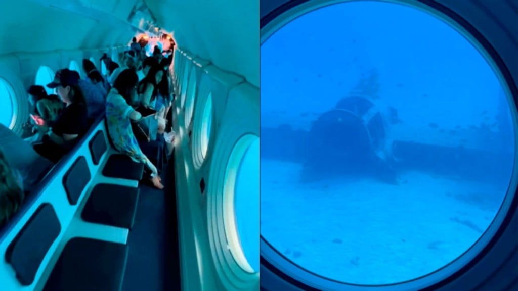 Reprodução/Instagram 21.04.2023 Diego Strutz e Roana Petri Celeste se encantaram com o passeio de submarino