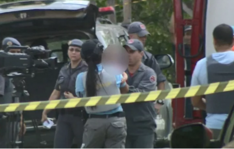 Bebê resgatado após intervenção de atirador – Reprodução EPTV