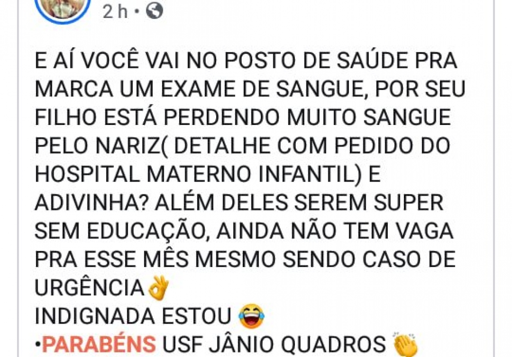 Mãe critica espera para exame de sangue em criança de Marília
