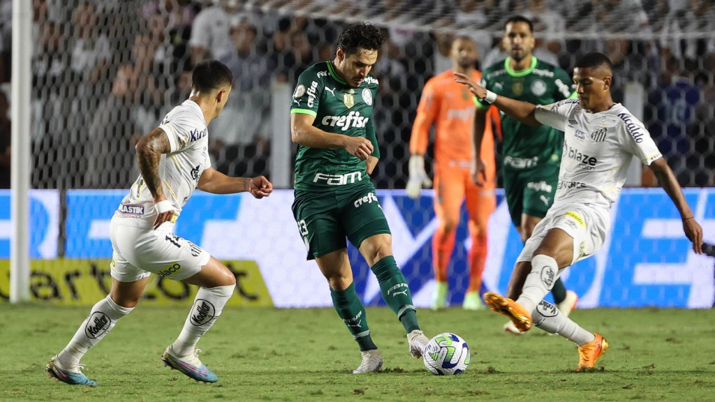 Palmeiras e Santos ficam só no empate na Vila Belmiro pelo Brasileirão