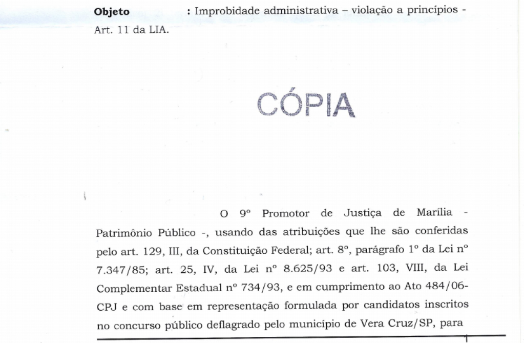 Promotoria abre inquérito após denúncias contra concurso de Vera Cruz