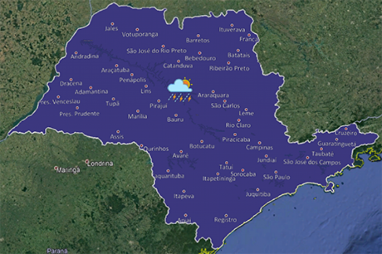 Semana começa com muito calor seguido de pancadas de chuva e trovoadas isoladas