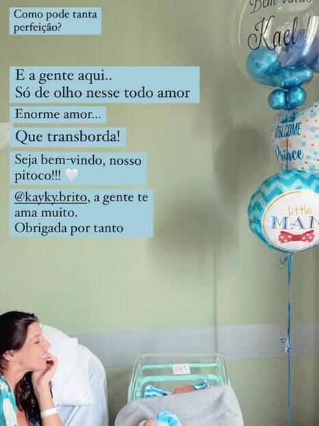 Nasce primeiro filho de Kayky Brito com Tamara Dalcanale
