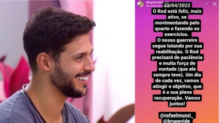 Rodrigo Mussi: irmão revela que melhora precisa "força e paciência"