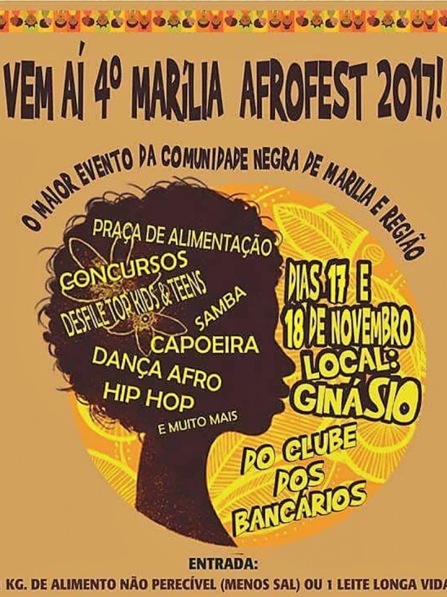 Afrofest começa nesta sexta com cultura, arte, moda e beleza afro em Marília
