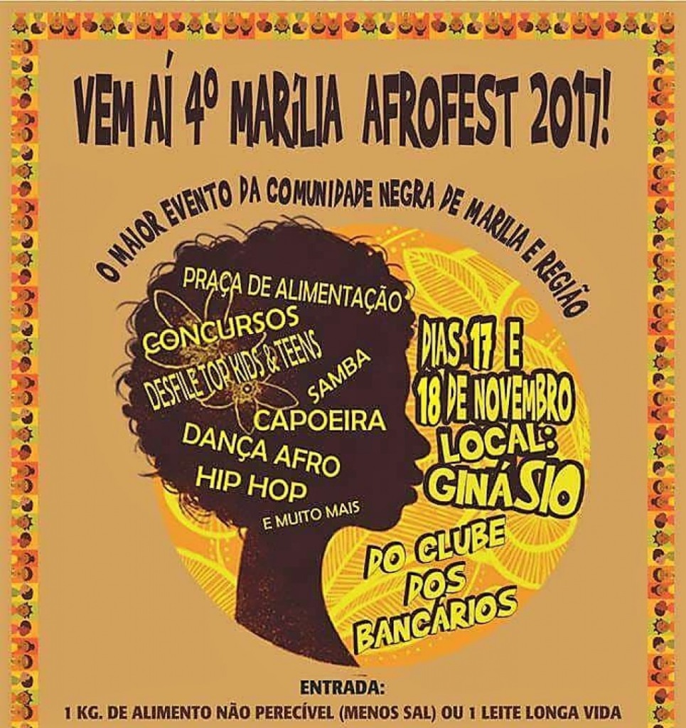 Afrofest começa nesta sexta com cultura, arte, moda e beleza afro em Marília Afrofest começa nesta sexta com cultura, arte, moda e beleza afro em Marília