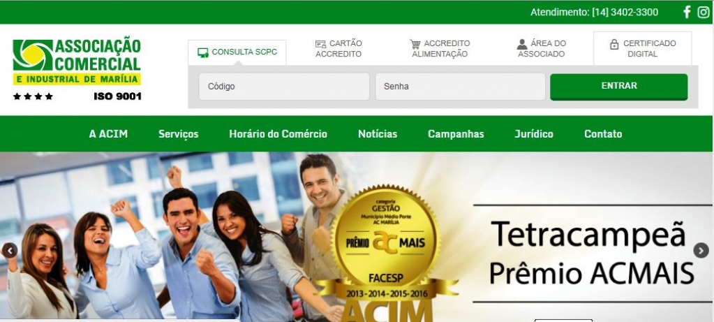 Site da Acim e acesso a serviços fica mais ágil e seguro