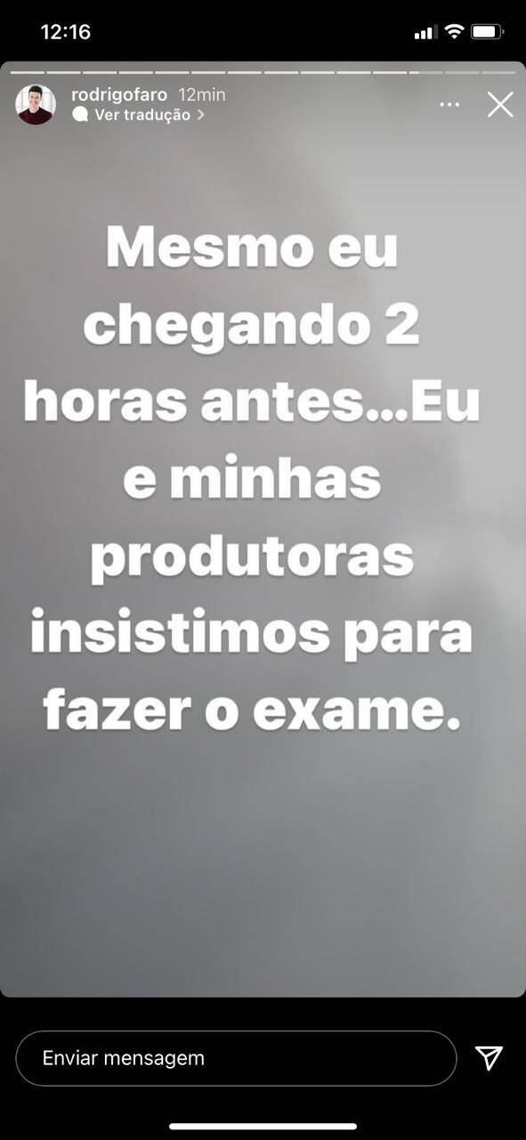 Stories de Rodrigo Faro. Foto: Reprodução/Instagram