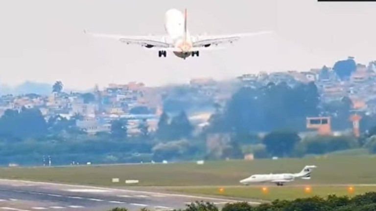 Reprodução/ Youtube Diário do Nordeste Avião arremete no Aeroporto de Guarulhos