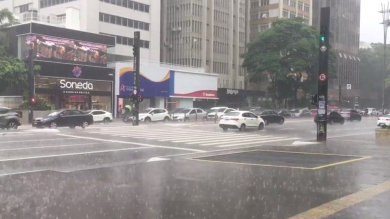 Reprodução / X @TVRamosAlves – 18.01.2024 Chuva em São Paulo coloca estado sob risco de alagamento nesta quinta-feira (18)