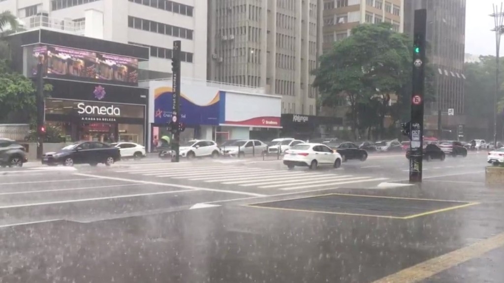 Reprodução / X @TVRamosAlves – 18.01.2024 Chuva em São Paulo coloca estado sob risco de alagamento nesta quinta-feira (18)