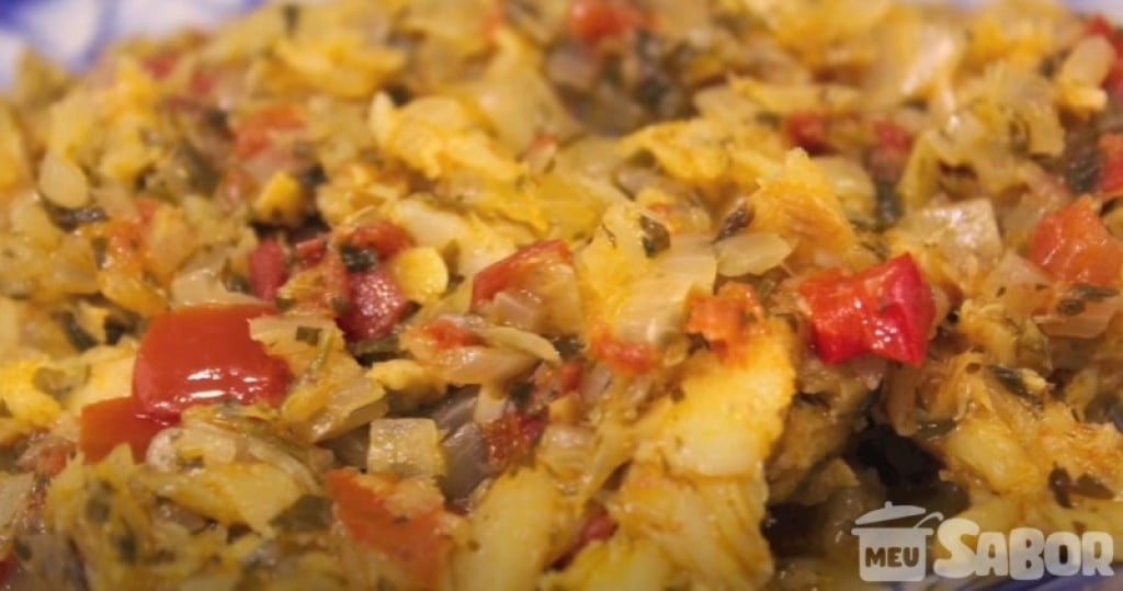 Um deliciosos Bacalhau cozido no vapor