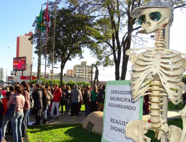 Protesto de servidores durante a greve de 2015