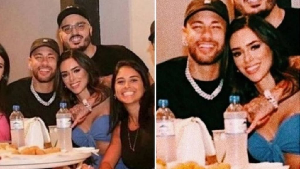 Neymar surge agarradinho com Bruna Biancardi em chá revelação