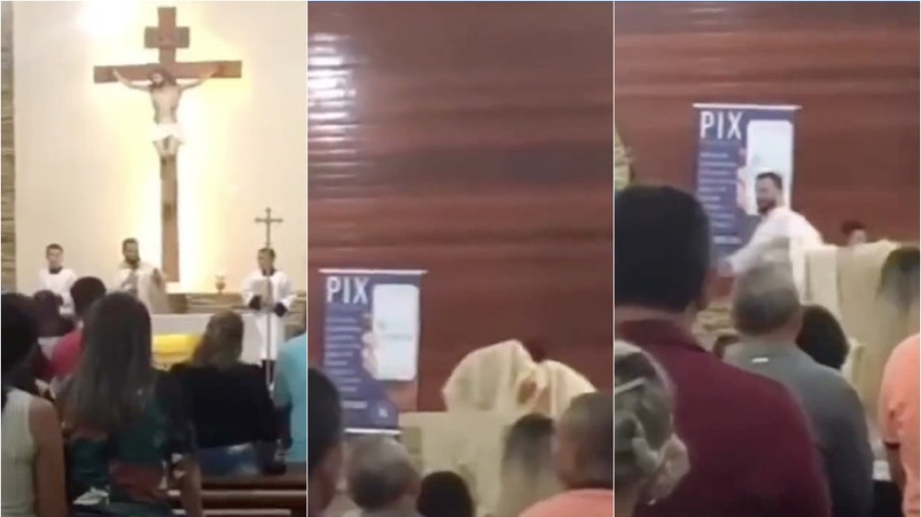 Vídeo: irritado após discussão política, padre abandona missa em Goiás Vídeo: irritado após discussão política, padre abandona missa em Goiás