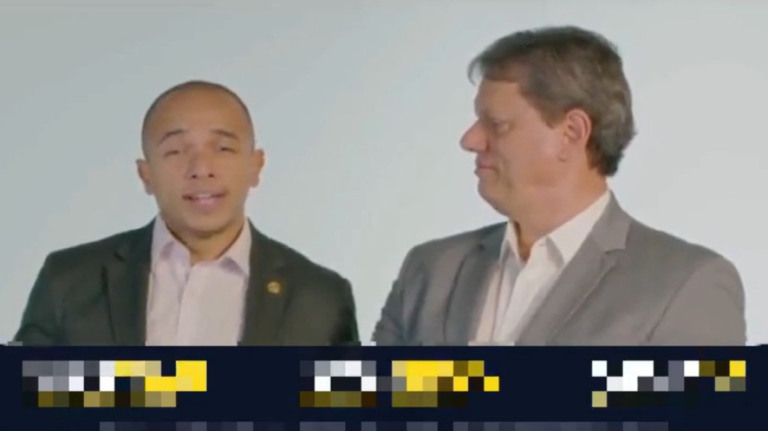 Tarcísio diz não conhecer Douglas Garcia, mas já gravou vídeo com ele