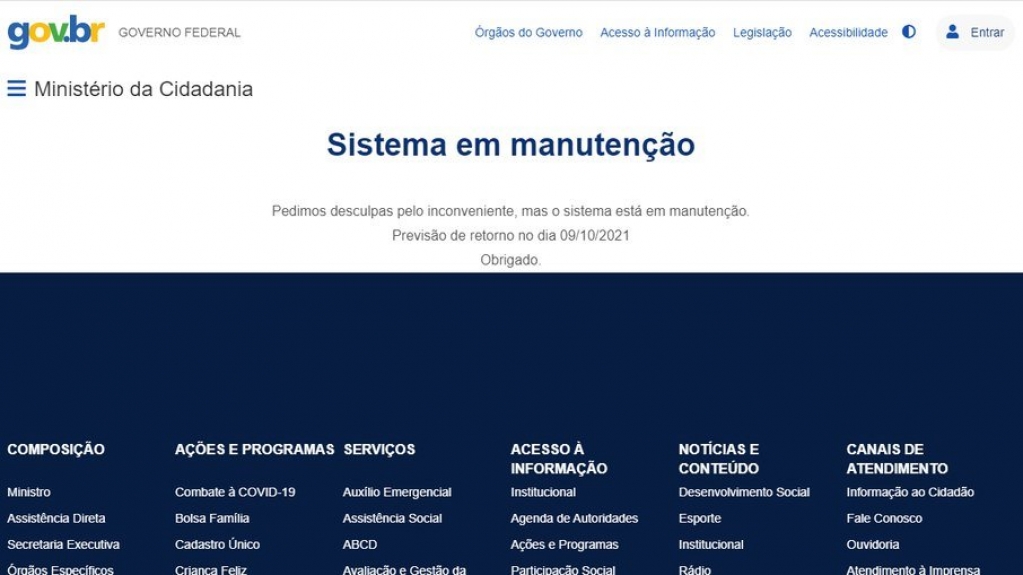 Passa o prazo estipulado e site do auxílio emergencial segue fora do ar