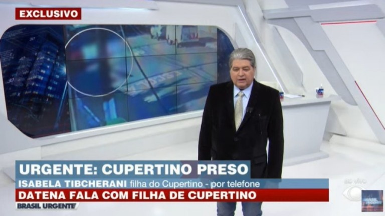 Datena ignora Band e para entrevista com filha de Cupertino após choro