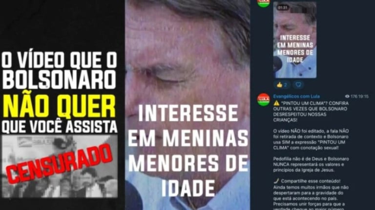 Campanha de Lula faz novo vídeo que associa Bolsonaro à pedofilia