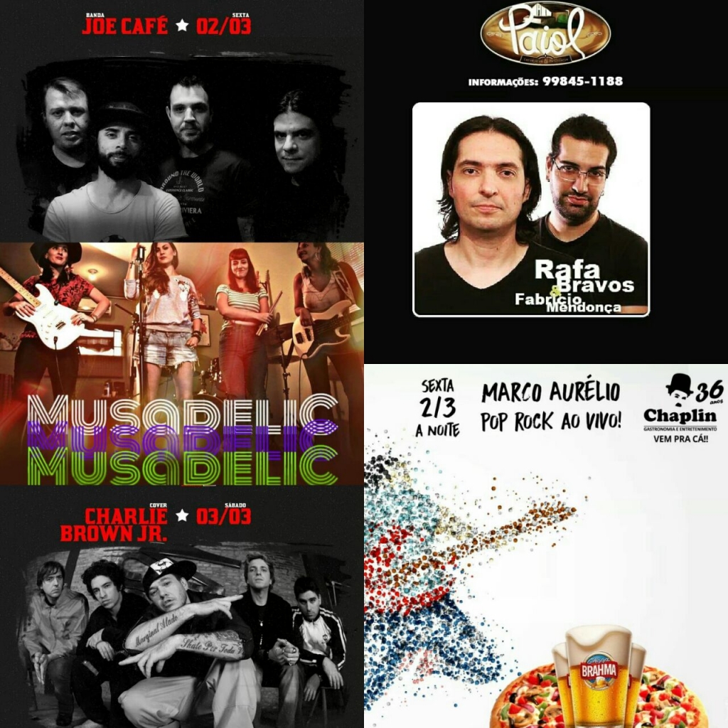 Agenda da balada tem rock, pop rock, samba e muito mais