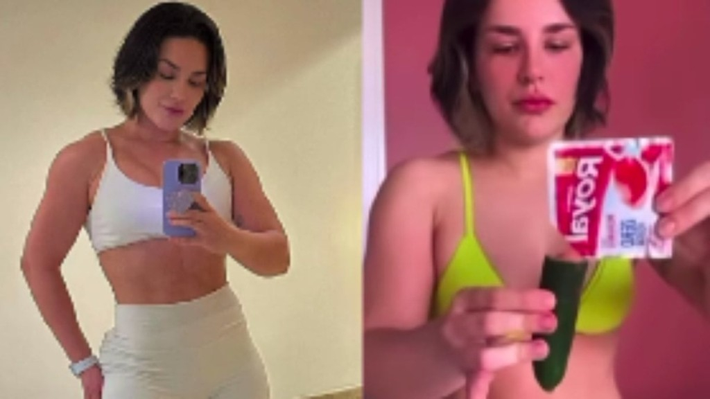 Reprodução/Instagram Kéfera incentiva o consumo de pepino com gelatina diet