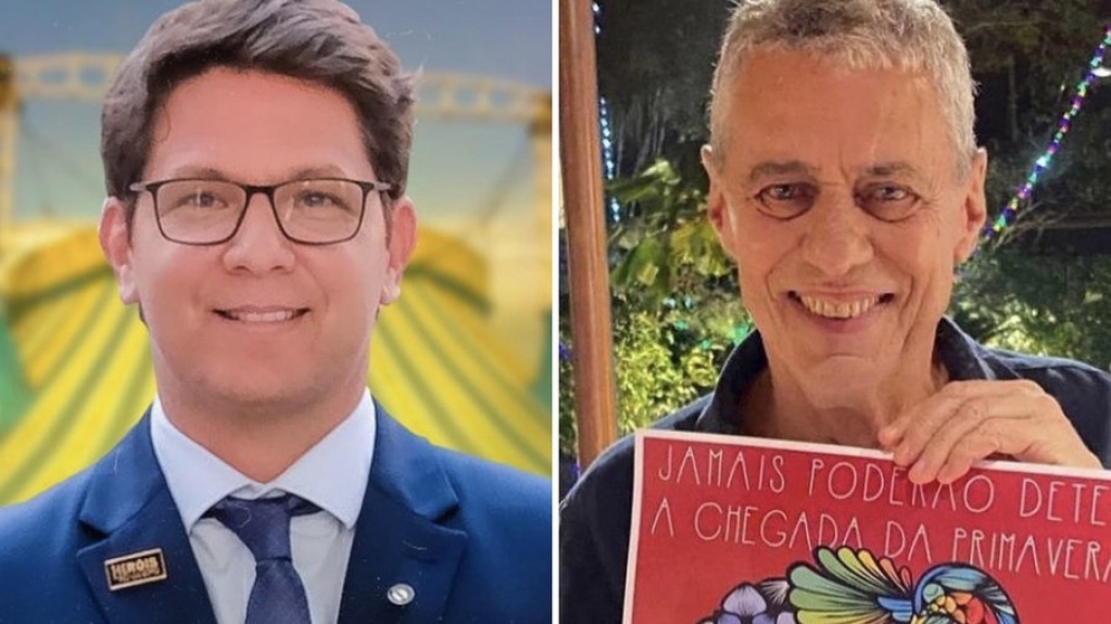 Mario Frias alfineta Chico Buarque com cartaz de Lula: "Desconectado" Mario Frias alfineta Chico Buarque com cartaz de Lula: "Desconectado"