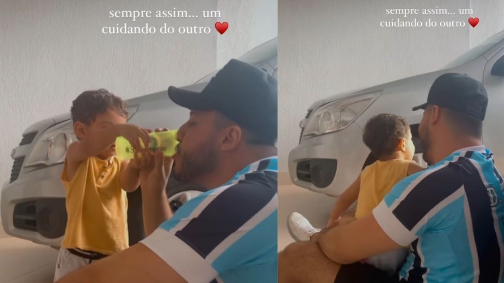 Murilo Huff surge com Léo, seu filho com Marília Mendonça: "Sempre assim"