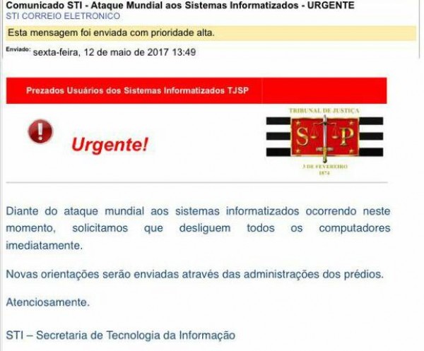 Tribunal, MP e até delegacias de SP tiram sistemas do ar após ciberataque mundial