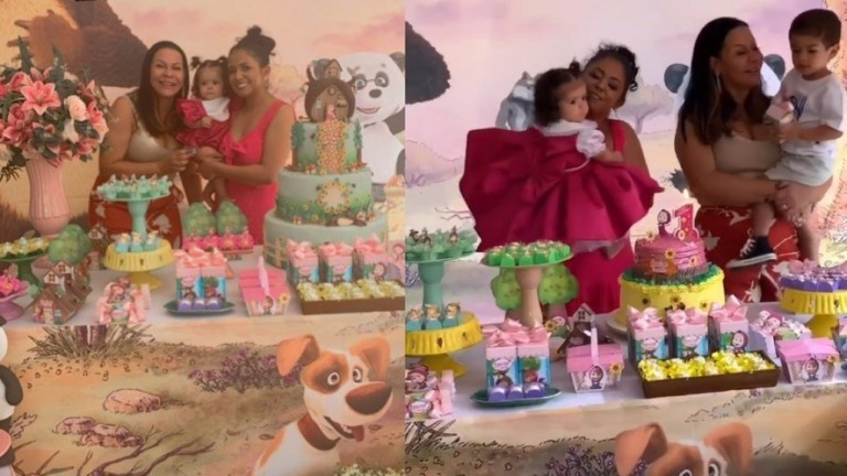 Mãe de Marília Mendonça faz festa de 1 ano para filha do irmão